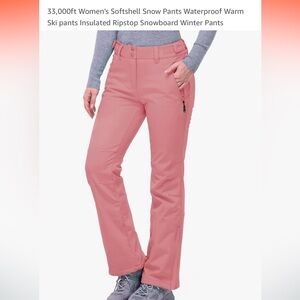30,000 soft shell ski pants pink 14 short petite fleece lined snow